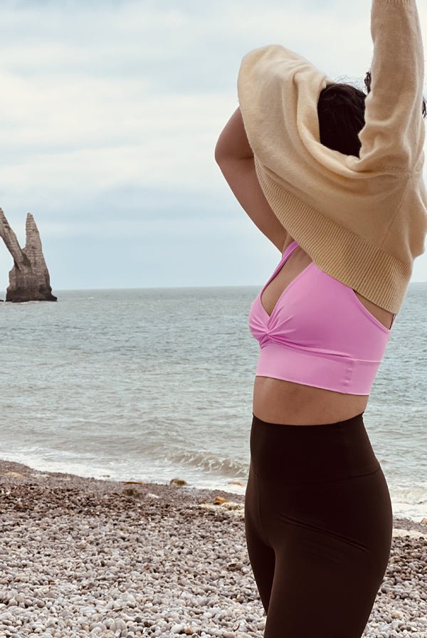 V-Neck Draped Top Uni Colors - Take It Easy Honey