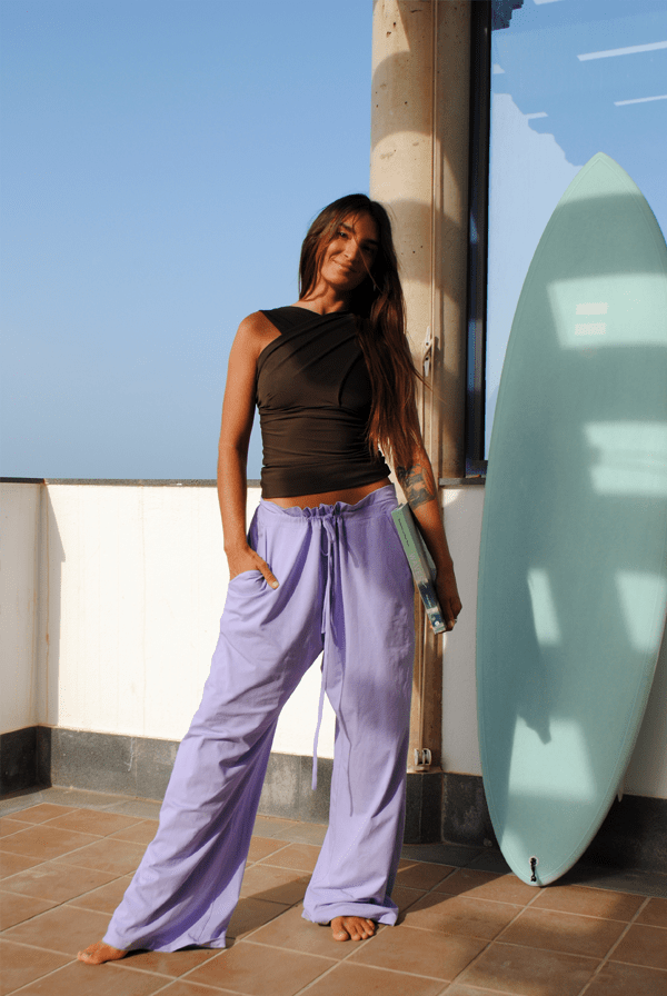 Wide Comfy Cotton Trousers With Pockets - Take It Easy Honey