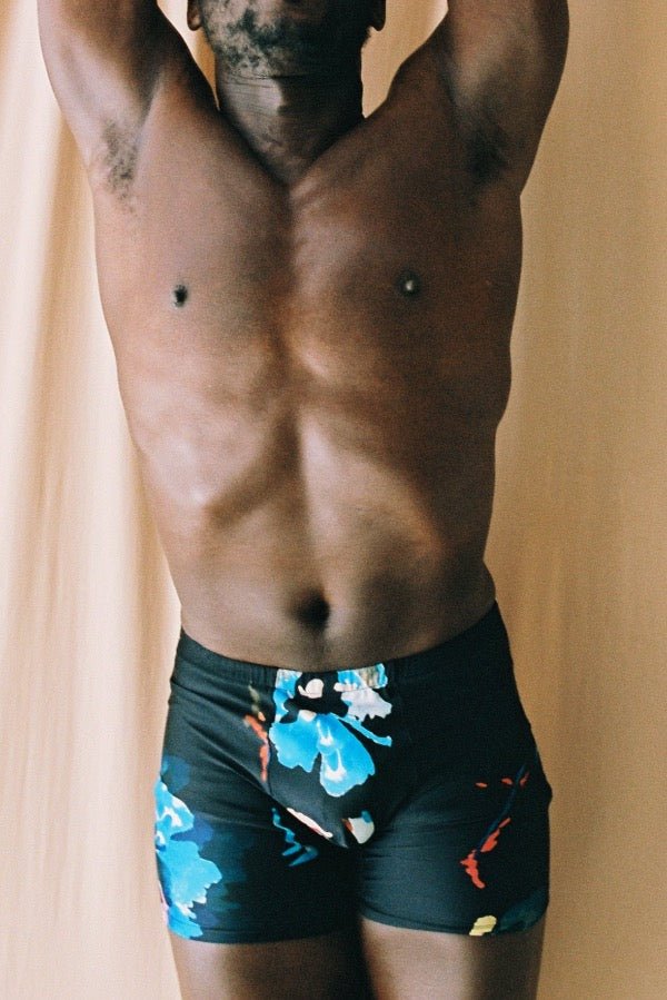 Short Men Black Flower - Take It Easy Honey